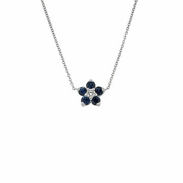 BLUE SAPPHIRE FLOWER PENDANT